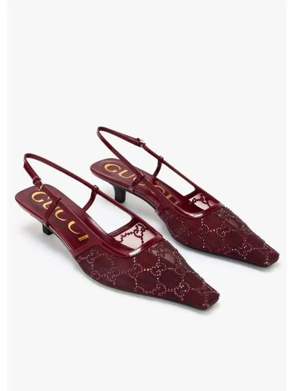 Gucci GG Crystal Slingback Pumps(PLEASE REQUEST YOUR SIZE BEFORE PURCHASING)